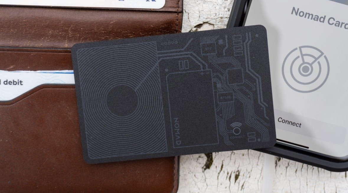 Nomad Tracking Card in wallet